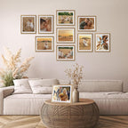Lyeasw 8x10 Picture Frame 15 Pack, Display Pictures 8x10 with Mat or 9x11 without Mat, Natural Wood Color Bulk Photo Frames for Wall or Tabletop