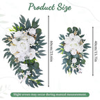 2 Pack Artificial Wedding Arch Flowers, White Flowers for Arch Backdrop, Wedding Decorations Faux Floral Swag, Reusable Flower Garland for Ceremony Reception Decoraction Table Home Isle Decor