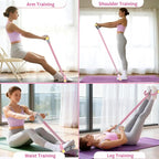 Pedal Resistance Bands with Handles, Durable 6-Tubes Multifunction Pedal Resistance Band, Natural Rubber Foot Pedal Resistance Bands, Fitness Resistance Bands for Abdomen, Waist, Arm, Leg