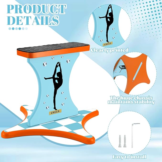 Cheer Balance Trainer 13.4 x 12.2 Inch Wooden Cheer Flyer Stand Cheer Stand for Flyers Cheerleading Stunt Balance Flexibility Trainer Equipment Promote Core Strength Coordination