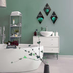 3 Pcs Teal Wall Decor Teal Rose Bathroom Decor Farmhouse Turquoise Bathroom Inspirational Wood Office Wall Art with Accept Let Go Have Faith Sign for Girl Women Living Room Bedroom(12x7 Inch)