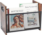 Magazine Holder, Desktop Magazine Rack File Holder Organizer Rustic Storage Basket for Magazines, Books, Newspapers, Tablets (Large)