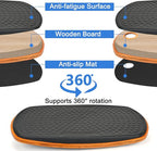 Office Standing Desk Anti Fatigue Mat Wooden Wobble Balance Board Stability Rocker Ergonomically Engineered for Stand Up Desks Desk Riser Workstation