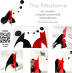 The Moderne Art Stabile in Black + Multi Colors 18"x16" Tabletop Kinetic Art Mobile Sculpture - mid Century Modern Modernist Style