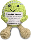 Handmade Tennis Decor - Inspirational & Funny Crochet for Tennis Lovers,Emotional Support Gift for Players,Coaches,Best Friends & Team Mates,Home Decor with Champion Mindset Quotes