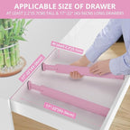 ANTOWIN Expandable Bamboo Drawer Dividers Organizers, Drawer Separators Splitter, 17-22 inches Long Adjustable Spring-loaded Organizer for Large Utensil, Clothes, Tools(Pink)
