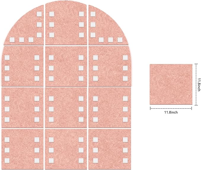Large Cork Board for Wall & Office Decor, 48" x 36" Arched Felt Bulletin Board Pin Board Vision Board with 30 Pins – 12 Customizable Wall Tiles for Office Home Bedroom,Photo & Picture Display
