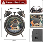 Kikth Red/Bronze Retro Plastic Lighted Musical Snow Globe, Alarm Clock Snow Globe 6H Timer, USB/Battery Operated Christmas Decorations Indoor (Nativity)