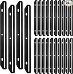 Amabro 24Pcs 3 Hole Magazine Binder Inserts Holders, 3 Ring Binder Strips Sheet Magazine Organizer Accessories Protectors Music Folder Paper Filebook Heavyweight Letter Size 11.81 x 1.14 Inch(Black)