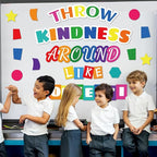 Classroom Bulletin Board Decoration Set Wall or Door Kindness Decor Colorful Confetti Classroom Decorations for Kindergarten PreSchool Elementary and Middle School(Throw Kindness Like Confetti)