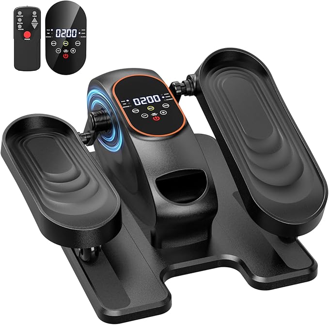 Under Desk Elliptical Machine, Electric Elliptical Leg Exerciser for Seniors with 15 Adjustable Speeds, Quiet Elliptical Exercise Machine, Mini Seated Pedal Exerciser with Remoter Home Office(Black)