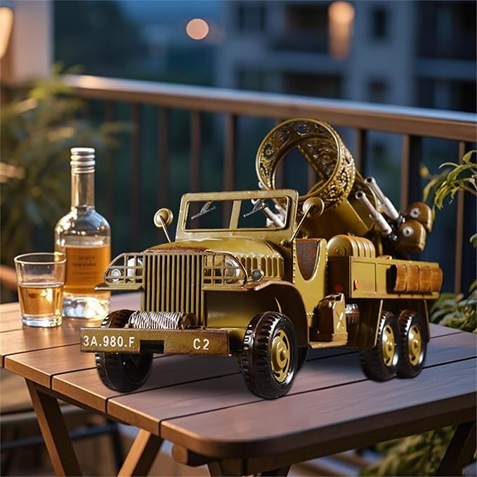 Metal Classic Truck Car Model - Retro Truck Model Vehicle Model Decorative Collectible for Home Office Decor