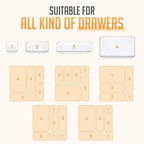 Masirs Clear Drawer Organizers Set 25 PCS – Plastic Storage Bins for Desk, Kitchen, Bathroom, Vanity – Modular, Stackable, Non-Slip Drawer Organizer Trays for Makeup, Utensils, Office Supplies