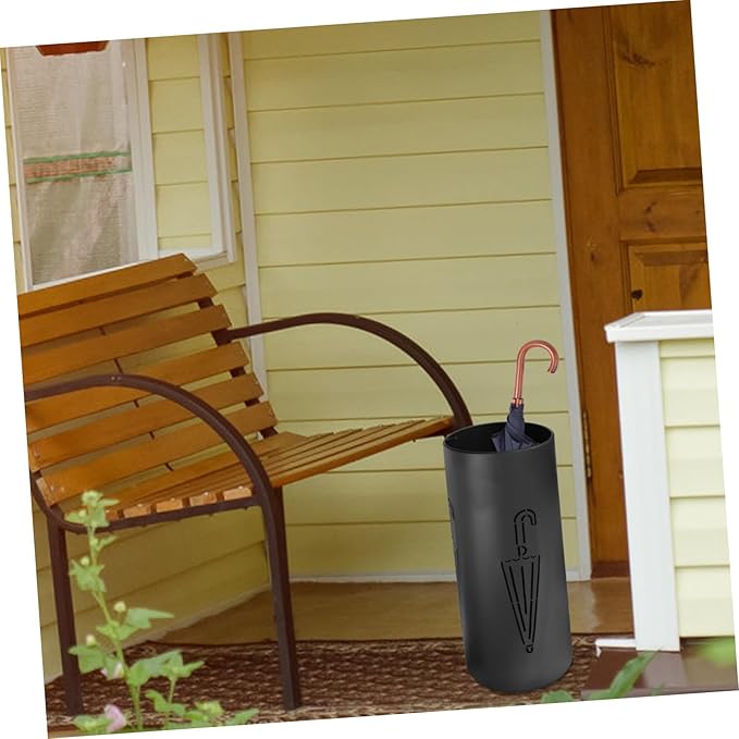 PRETYZOOM Iron Round Umbrella Stand Lightweight Iron Umbrella Rack with Hollow Design for Efficient Drying Stylish Entryway Organizer for Home and Commercial Use