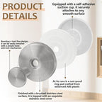 Zorfeter 2 PCS Suction Cup Wreath Hanger, Waterproof Suction Cup Hooks Hanging 15 Lbs Wreath Holder, Strong Hold Suction Hooks for Front Door/Windows/Glass(Silver)