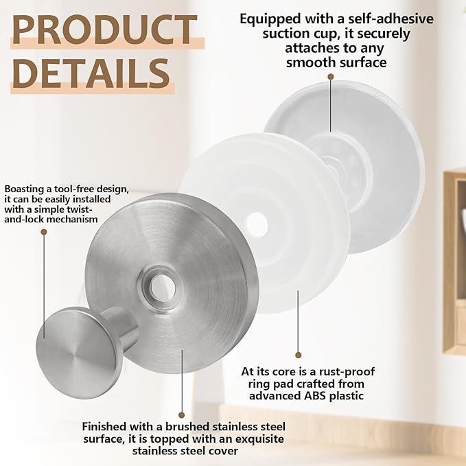 Zorfeter 2 PCS Suction Cup Wreath Hanger, Waterproof Suction Cup Hooks Hanging 15 Lbs Wreath Holder, Strong Hold Suction Hooks for Front Door/Windows/Glass(Silver)