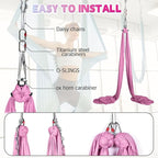 Aerial Silks Kit & Aerial Yoga Hammock - 11Yd Premium Fabric with Hardware - Easy Setup for Flying Yoga, Aerial Swing & Fitness - Supports Up to 14ft Rigging