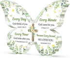 Christian Gifts for Women Faith, Butterfly Acrylic Plaque Sign, Religious Gifts for Women on Mothers Day Birthday Christmas, Spiritual Present for Female Friend Family, 5x3.8x0.5 Inch - Green