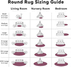 OLANLY Burgundy Round Rugs for Bedroom - Machine Washable, 7 ft Circle Area Rugs for Living Room, Soft and Fluffy Shaggy Carpet for Teen Girls and Boys, Nursery Rooms, Dorms, Home Decor Aesthetic