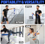 WALITO Resistance Bands Set - Exercise Bands with Handles, Door Anchor, Legs Ankle Straps, for Heavy Resistance Training, Physical Therapy, Muscle Training, Yoga, Home Workouts, Gym