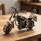 Handmade Metal Motorcycle Model - Motorcycle Gifts for Men & Women, Biker Enthusiast Figurine – 6" Vintage Motorcycle Decor for Man Cave, Home & Office