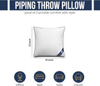 Utopia Bedding Throw Pillow Inserts (Pack of 2, White), 12 x 12 Inches Decorative Indoor Pillows for Sofa, Bed, Couch, Cushion Sham Stuffer
