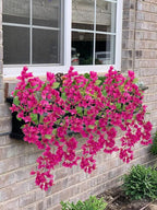 33.5" Bougainvillea Artificial Flowers Fake Pink Flowers, UV Resistant Long Sprays Artificial Bougainvillea Flowers for Indoor & Outdoor Decor, 3PCS Faux Hanging Flower for Home Room Wedding Porch