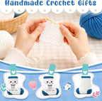 Belatelove Funny Fathers Day Dad Gift from Daughter Son, Handmade Crochet Sock Doll Father's Day Birthday Gift for Dad, Cute Small Gifts for Dads Papa New Bonus Stepdad Desk Decor