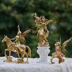 Resin Fairy Statue Elegant Fantasy Decor, Hand-Painted Angel Figurine Graceful Fairy Sculpture for Bookshelf, Mantel, Indoor Outdoor Decor, Thoughtful Gift for Women, Girls (Riding)