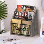 YINMIT Magazine Holder, Stepped 3 Tier Magazine Rack Floor, Magazine Storage Basket, Folder Organizer Bin for Magazines,Books,Newspapers,Tablets