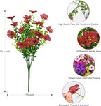 Artificial Faux Flowers Plants for Outdoors Outside Spring Summer Decoration,12 Bundles Silk Daisy Realistic Fake Flowers Plant Greenery UV Resistant for Planters Porch Patio Garden Home(6 Multicolor)