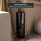 Red Lantern 24" Solid Black Porcelain Umbrella Stand