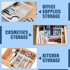 Blosssound 15 Pcs 5.12 Tall Drawer Divider Adjustable Drawer Organizer DIY Ultra Deep Storage Organizer Separator with Fixed Buckle for Underwear Socks Dormitory Office Kitchen Bedroom(White)