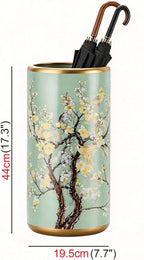 Ceramic Umbrella Holder, Walking Stick and Cane Stand, Home Decor Vase, Floor-Standing Umbrella Stand, Non-Slip Base, for Home, Office, Entryways, and Indoor Use