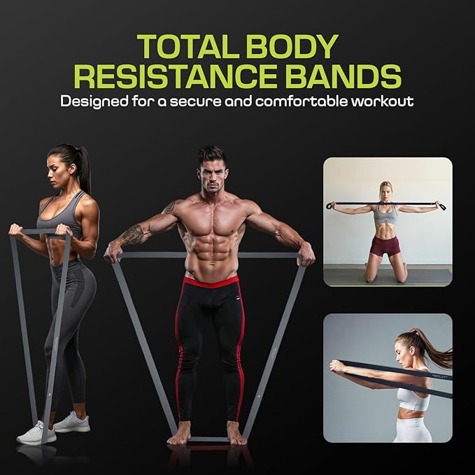 Fabric Resistance Bands for Working Out – 5 Strength Levels from Extra Light to Extra Heavy – Thick Workout Bands for Legs, Glutes, HIPS, Stretching, Strength Training with Storage Bag