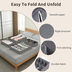 Garvee 12-Pack Underwear Drawer Organizers, 116-Cell Dresser Drawer Divider Bins for Baby Clothes, Underwear, Bra & Sock, Foldable Fabric Closet Organizer for Bedroom, Nursery, Grey