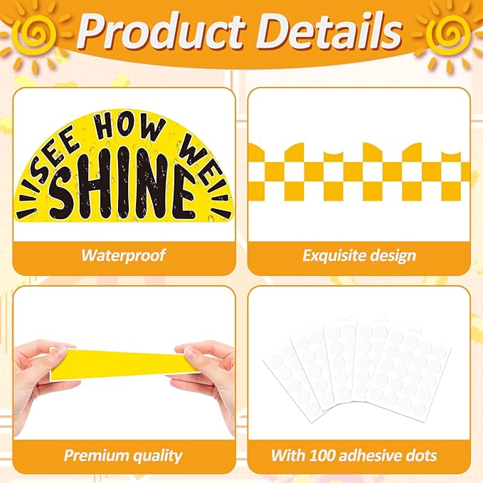 Summer Bulletin Board Set Classroom Affirmation Station Sunshine Decorations Summer Motivational Positive Wall Decor Growth Mindset Mental Health Posters for Teachers School Supplies