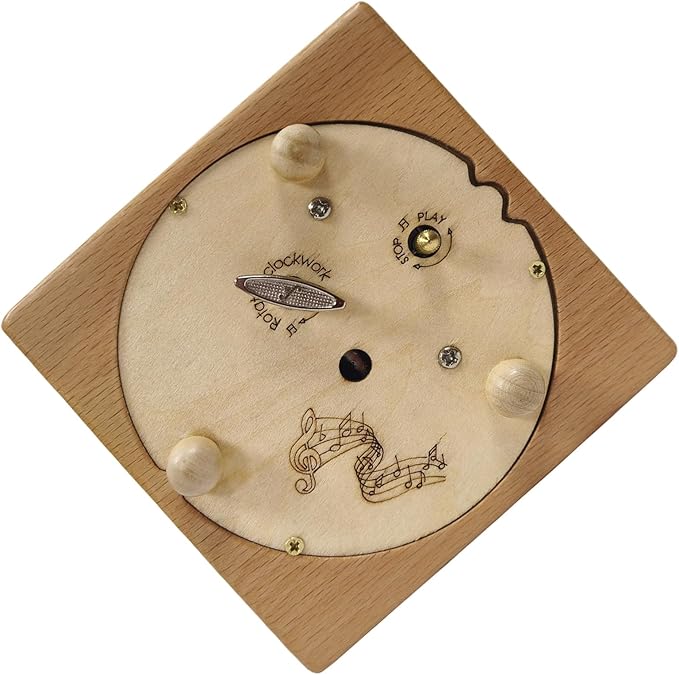 Briskfeel Wooden Jurassic Dinosaurs Music Box - Moving Car & Dinosaur, Mechanical Musical Box, Gift for Dinosaur Lovers and Music Box Enthusiasts, Unique Desk Decoration