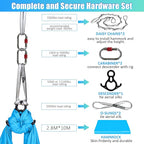 Aerial Silks Kit & Aerial Yoga Hammock - 11Yd Premium Fabric with Hardware - Easy Setup for Flying Yoga, Aerial Swing & Fitness - Supports Up to 14ft Rigging