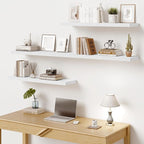 Vivelove 10 in Deep Floating Shelves for Wall, 55" x 10.2" x 1.5" Shelves for Room Wall Mounted, 1.5 Inch Thick Shelf for Bathroom Bedroom Kitchen Book Room, Modern Farmhouse Decor, Set of 2, White