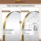 Gold Oval Mirror, 24"x32" Oval Bathroom Mirror, Brushed Gold Mirror with Aluminium Alloy Frame, Anti-Rust, Tempered Glass