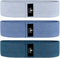 Hatha Yoga Large Resistance Band,14.5" x3.15",Fabric Exercise Loop Bands with Instruction Guide and Carry Bag, Set of 3.