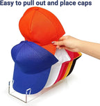 Hat Organizer for Baseball Caps, 2 Pcs No Install Acrylic Hat Stand for 14 Baseball Caps, Hat Racks for Caps Display and Organizer for Bedroom, Closet, Dresser, Office, Hat Holder