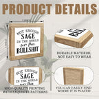 Funny Home Sign, Wood Box Sign, Not Enough Sage In The World For This Bullshit, Gag Sage Signs, Gag Inspirational Wood Box Desktop Decoration, Funny Farmhouse Home Office Decor