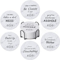 Hoewina 6Pcs Drink Coasters with Holder, Marble Style Ceramic Drink Coaster, Absorbent Coasters Set Suitable for Kinds of Cups, Modern Style Coasters for Coffee Table, 4 Inches（Style 10）