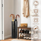 Umbrella Stand for Entryway, Metal Umbrella Holder, Freestanding Umbrella Stand Round Umbrella Holder Bin Waterproof Umbrella Storage Rack Indoor Walking Stick Holder for Home Entryway(15*42cm,Black)