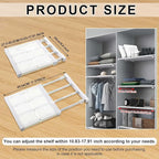 Gerrii 6 Pcs Closet Tension Shelf Rod Expandable Shelf Locker Organizer Adjustable Storage Rack Scalable Layered Divider Separator for Cabinet Wardrobe Kitchen Bathroom (10.83''-17.91'')