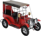 Antique Car Model, Vintage Retro Metal Car Toy, Iron Craft Desktop Ornament with Warm Finish, Decorative Collectible for Home Office Bar Display