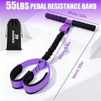 2026 Upgrade Pedal Resistance Bands with Handle - Multifunction Foot Pedal Resistance Band with Training Poster - Fashion Puller Exercise Equipment for Abdomen, Waist, Arm, Core, Leg - 55LBS