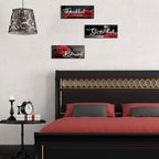 Hillban 3 Pieces Rose Wooden Wall Decor Rose Bathroom Decor Thankful Grateful Blessed Accessories Inspirational Wall Art Signs for Living Room Kitchen Wedding(16 x 6 Inch,Red)